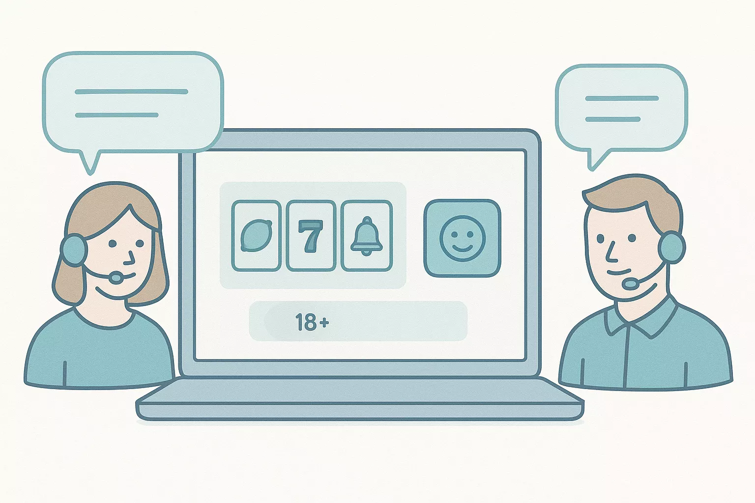 PolarPlayground support illustration with a Nordic-style help center and fun-mode icons